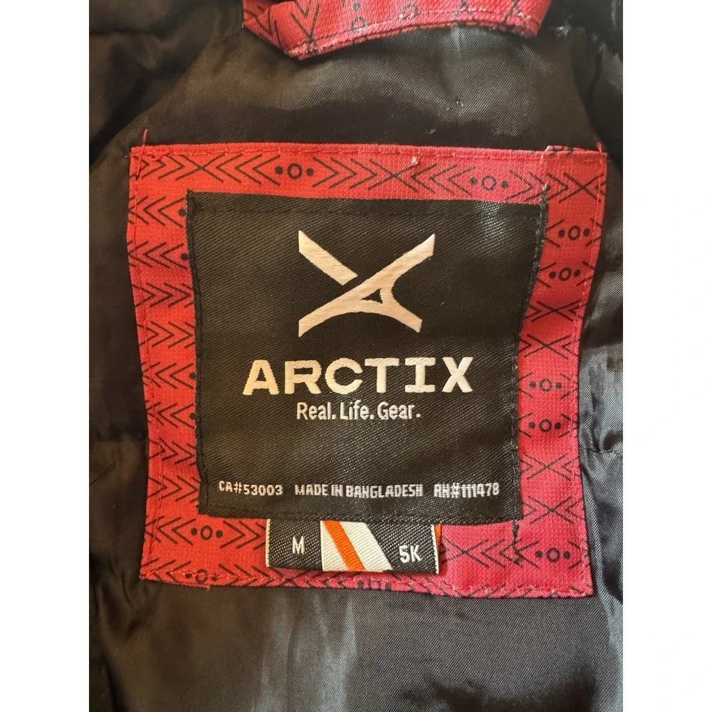 Arctix Slalom Red Black Boys Sz Medium 5K Insulated Hooded OutdoorJacket Pockets